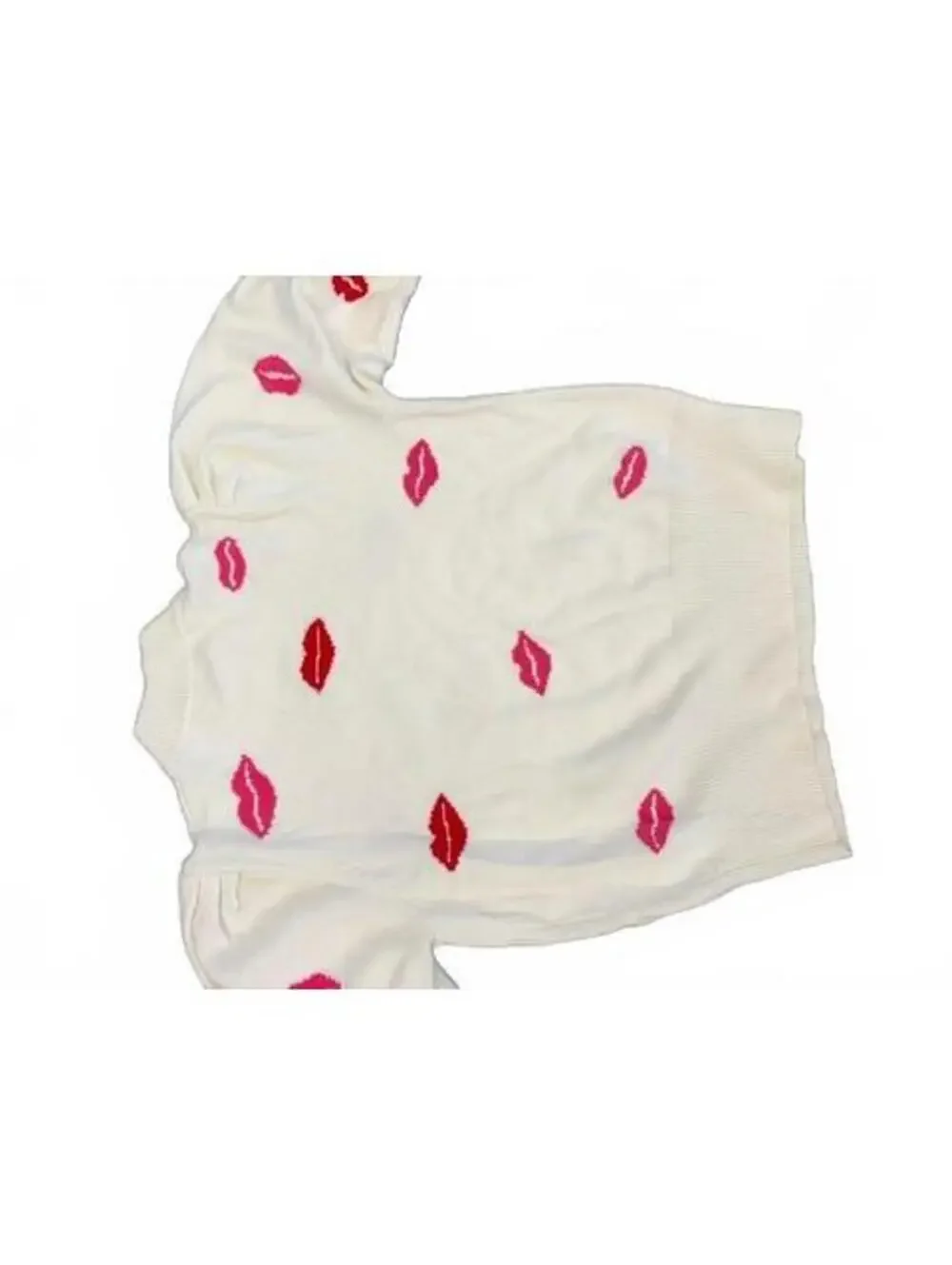 New Kate Spade Kiss Lips Ivory Sweater XL
